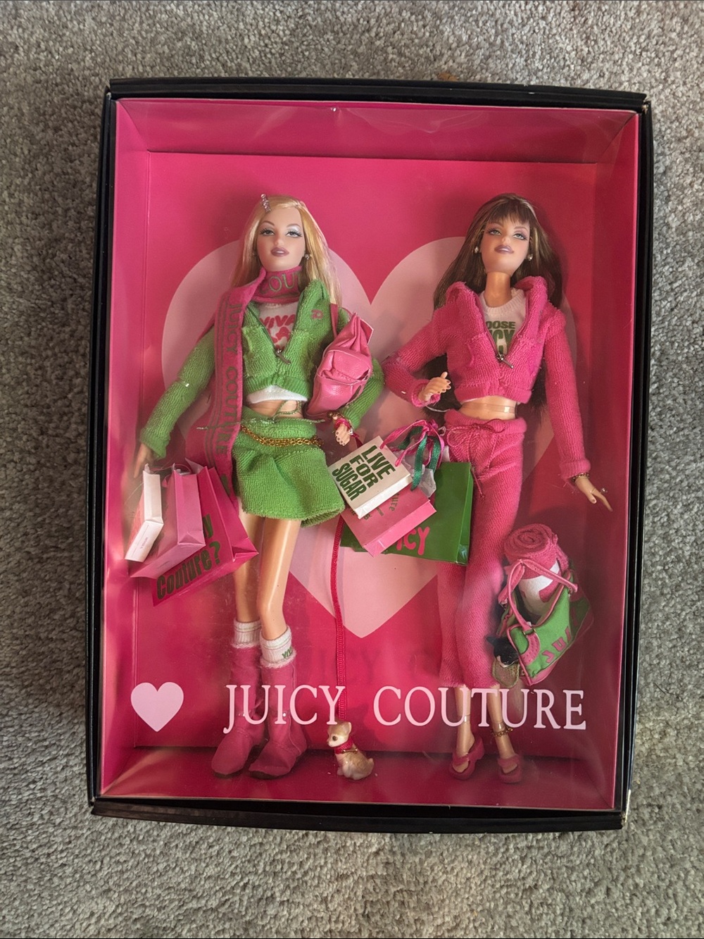 Juicy Couture Pink & Green Fashion Doll Set